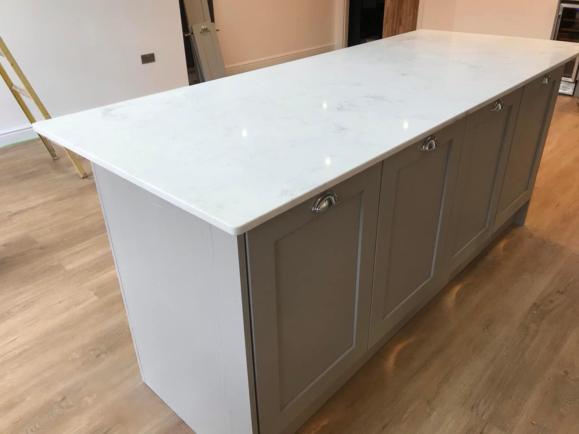 Kitchen island with stone worktop