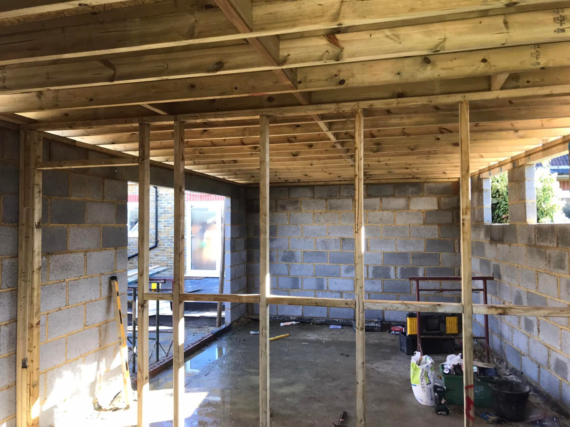 Timber stud framing construction